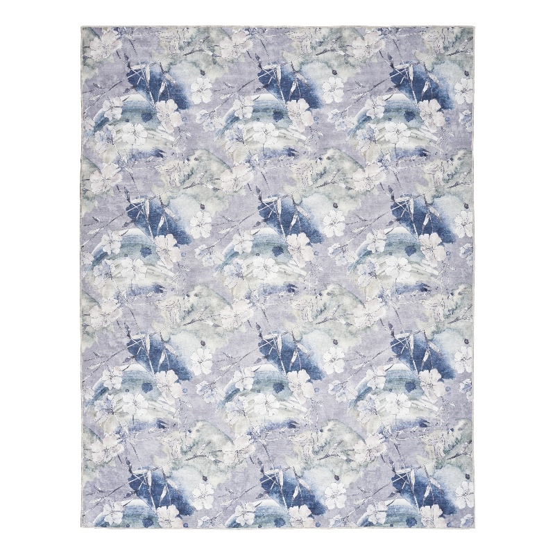 Nourison Home Nourison Washables 5' x 7' Grey Blue Modern Indoor Rug