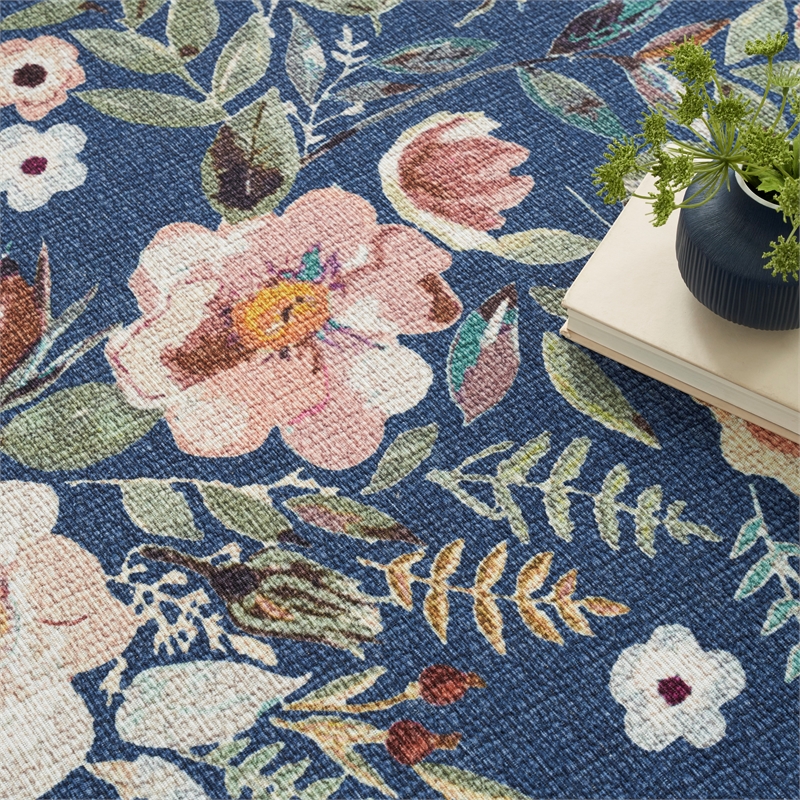 Nourison Washables 8' x 10' Navy Multicolor Vintage Indoor Rug