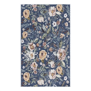 Nourison Washables 3' x 5' Navy Multicolor Vintage Indoor Rug