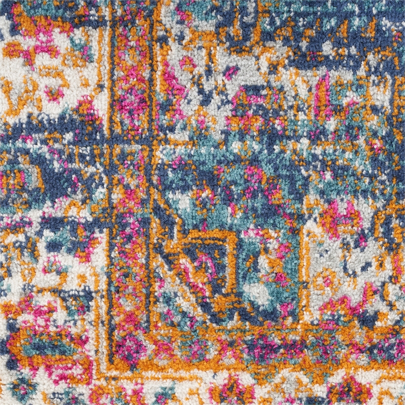Nourison Passion 10' Runner Navy Fabric Vintage Area Rug (10' Runner)