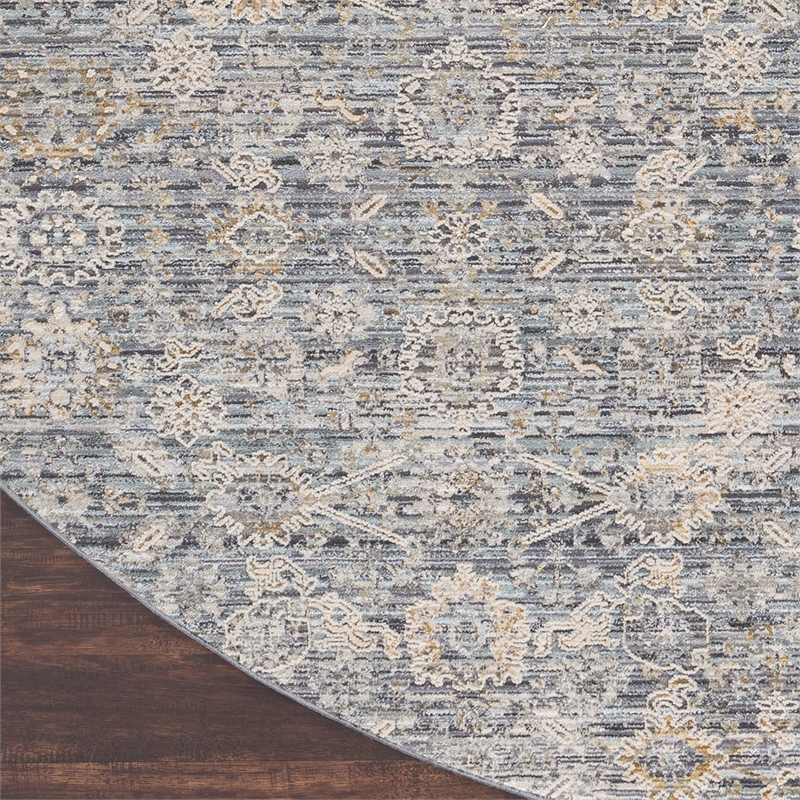 Nourison Home Nyle 8' x Round Charcoal Vintage Indoor Rug