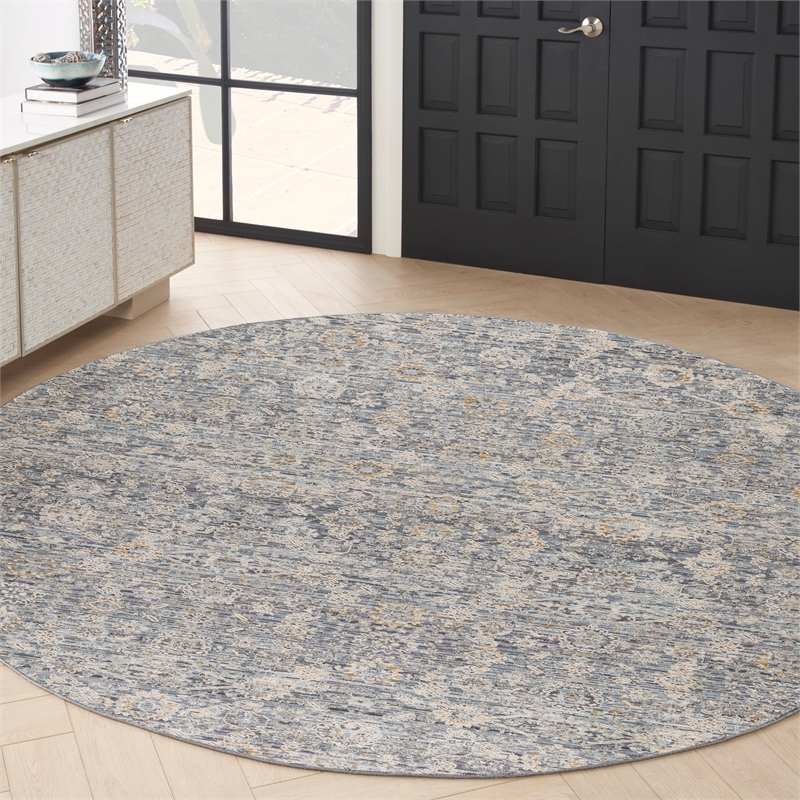 Nourison Home Nyle 8' x Round Charcoal Vintage Indoor Rug