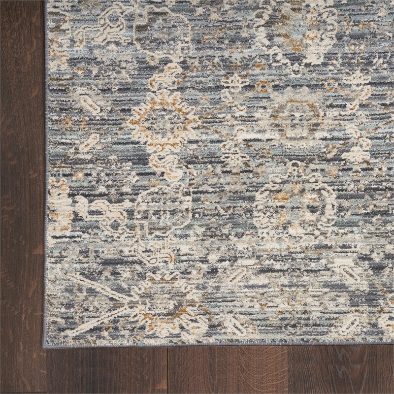 Nourison Home Nyle 8' Runner Charcoal Vintage Indoor Rug