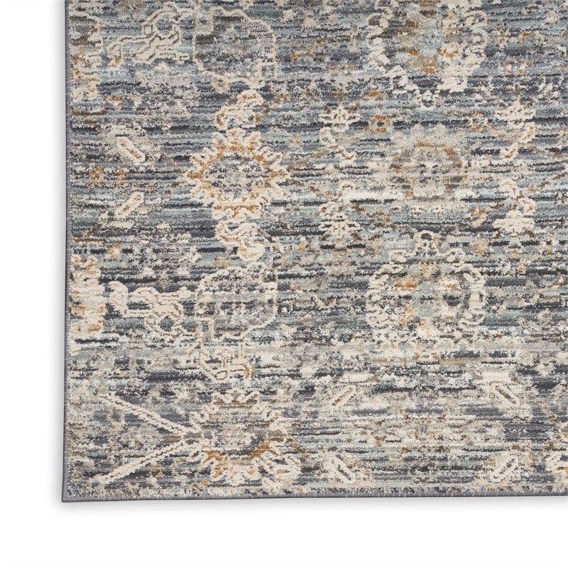 Nourison Home Nyle 12' Runner Charcoal Vintage Indoor Rug