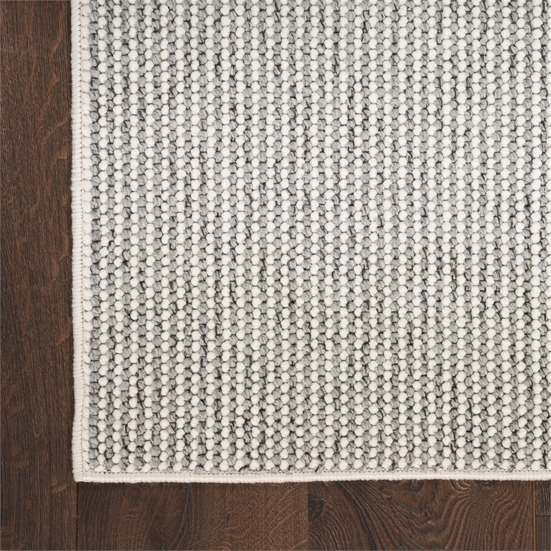 Nourison Home Textured Home 4' x 6 Ivory Grey Farmhouse Indoor Rug