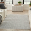 Nourison Home Textured Home 4' x 6 Ivory Grey Farmhouse Indoor Rug