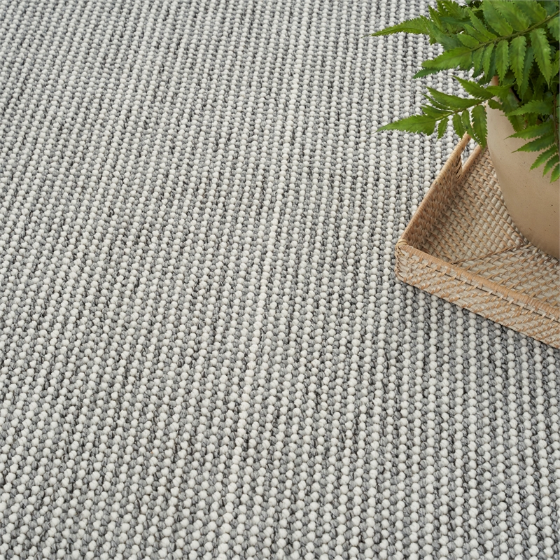 Nourison Home Textured Home 4' x 6 Ivory Grey Farmhouse Indoor Rug