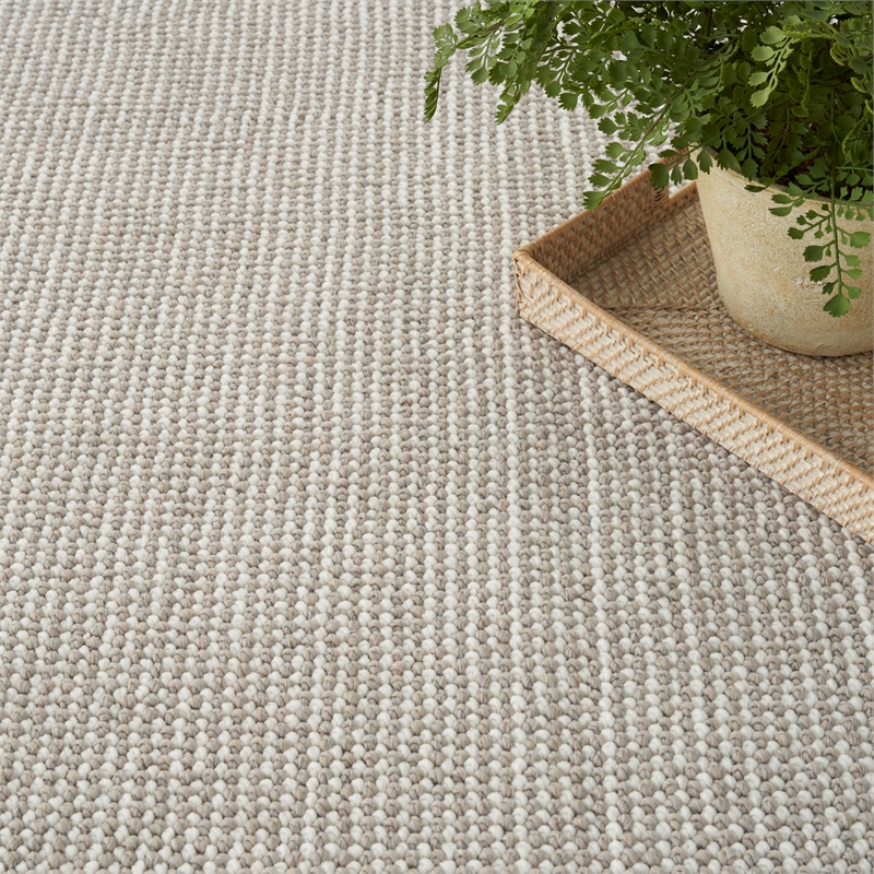 Nourison Home Textured Home 5' x 7' Ivory Mocha Farmhouse Indoor Rug