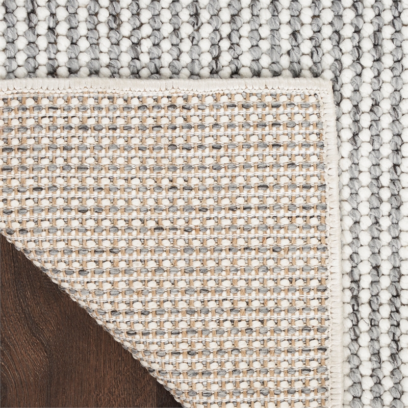 Nourison Home Textured Home 8' x 10' Ivory Grey Farmhouse Indoor Rug