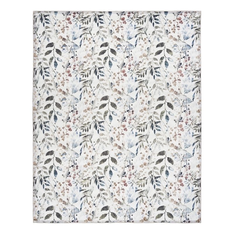 Nourison Home Washables 9' x 12' Ivory Multicolor Contemporary Indoor Rug