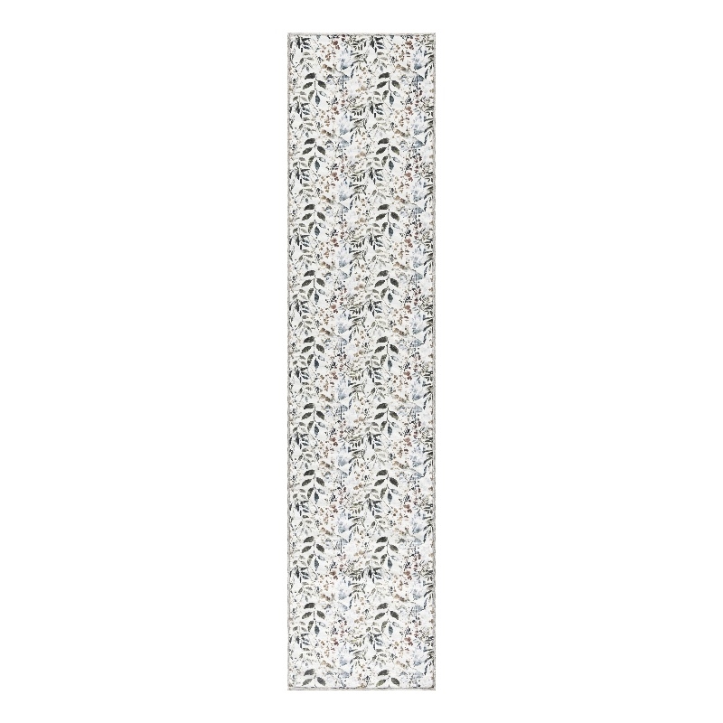 Nourison Home Washables 8' Runner Ivory Multicolor Contemporary Indoor Rug