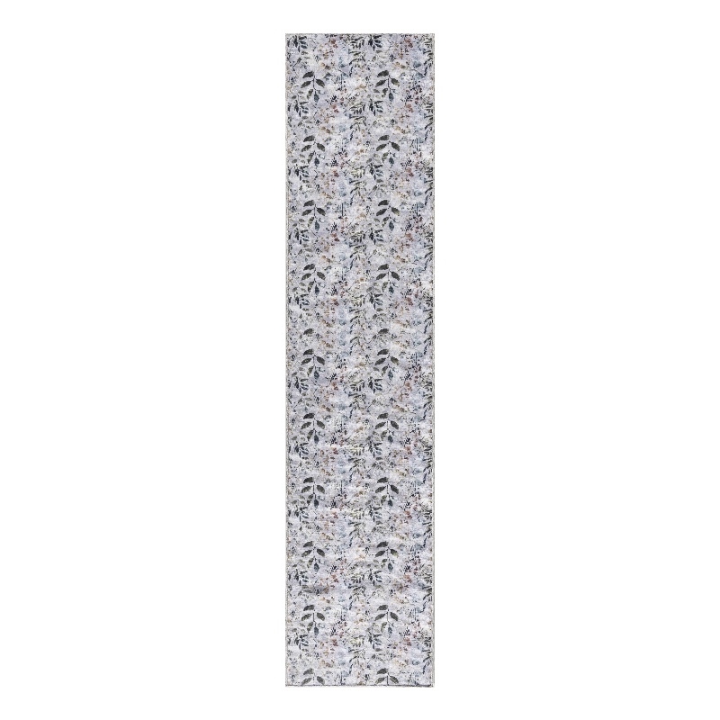 Nourison Home Washables 8' Runner Grey Multicolor Contemporary Indoor Rug