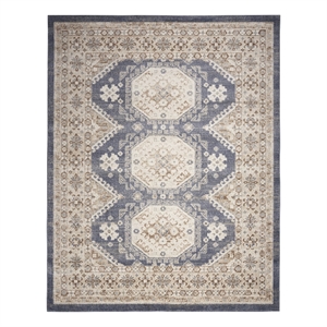 Nourison Serenity Home 9' x 12' Fabric Ivory Blue Vintage Indoor Rug