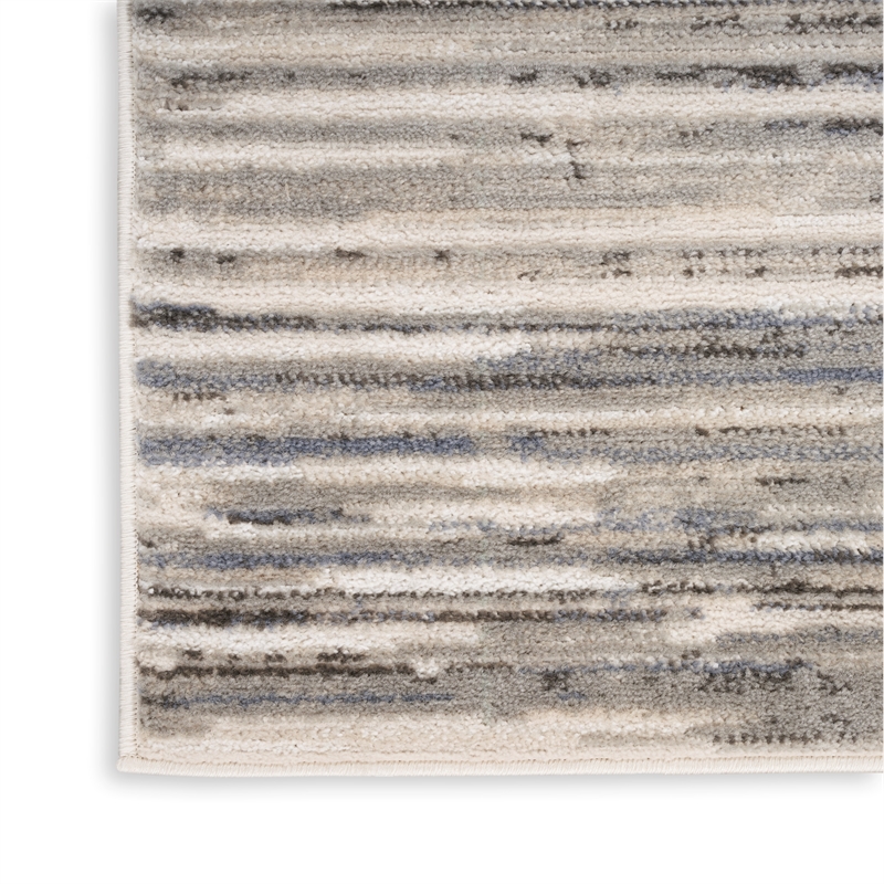 Nourison Serenity Home 9' x 12' Fabric Ivory Gray Modern Indoor Rug