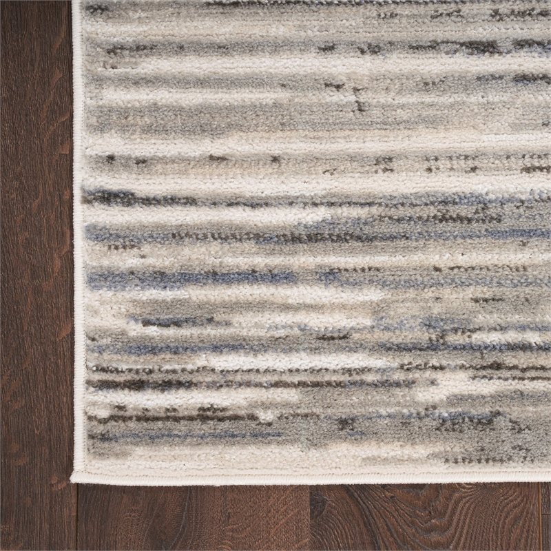 Nourison Serenity Home 9' x 12' Fabric Ivory Gray Modern Indoor Rug