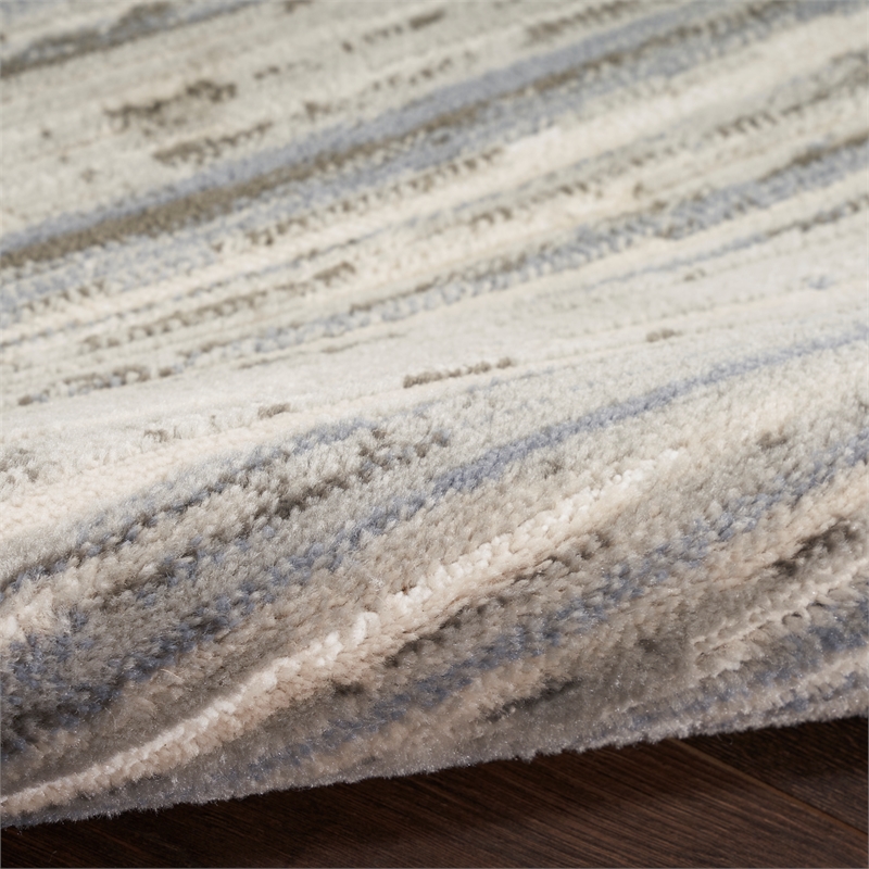 Nourison Serenity Home 9' x 12' Fabric Ivory Gray Modern Indoor Rug