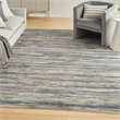 Nourison Serenity Home 9' x 12' Fabric Ivory Gray Modern Indoor Rug