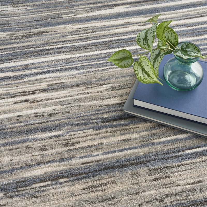 Nourison Serenity Home 9' x 12' Fabric Ivory Gray Modern Indoor Rug