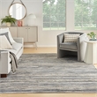 Nourison Serenity Home 9' x 12' Fabric Ivory Gray Modern Indoor Rug