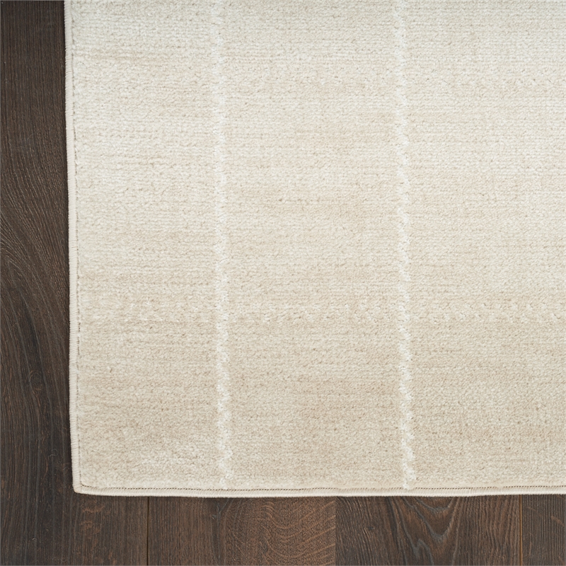 Nourison Serenity Home 9' x 12' Fabric Ivory Cream Modern Indoor Rug