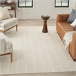 Nourison Serenity Home 9' x 12' Fabric Ivory Cream Modern Indoor Rug