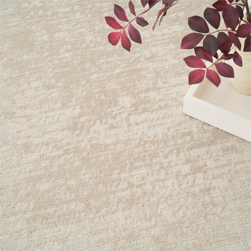 Nourison Serenity Home 9' x 12' Fabric Ivory Cream Modern Indoor Rug