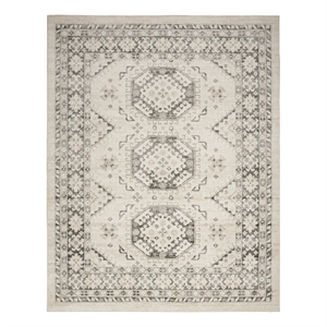 Nourison Serenity Home 9' x 12' Fabric Ivory Gray Vintage Indoor Rug