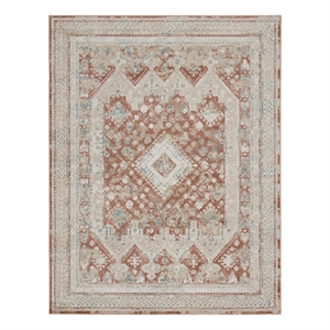 Nourison Thalia 9' x 12' Fabric Rust Red Brown Vintage Indoor Rug