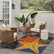 Nourison Aloha 6' x 9' Fabric Blue Multicolor Indoor/Outdoor Area Rug