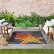 Nourison Aloha 6' x 9' Fabric Blue Multicolor Indoor/Outdoor Area Rug