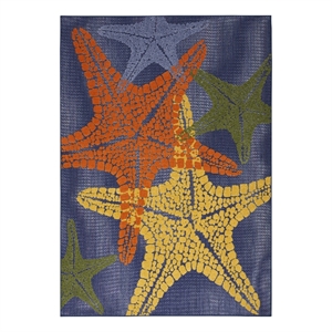 Nourison Aloha 6' x 9' Fabric Blue Multicolor Indoor/Outdoor Area Rug