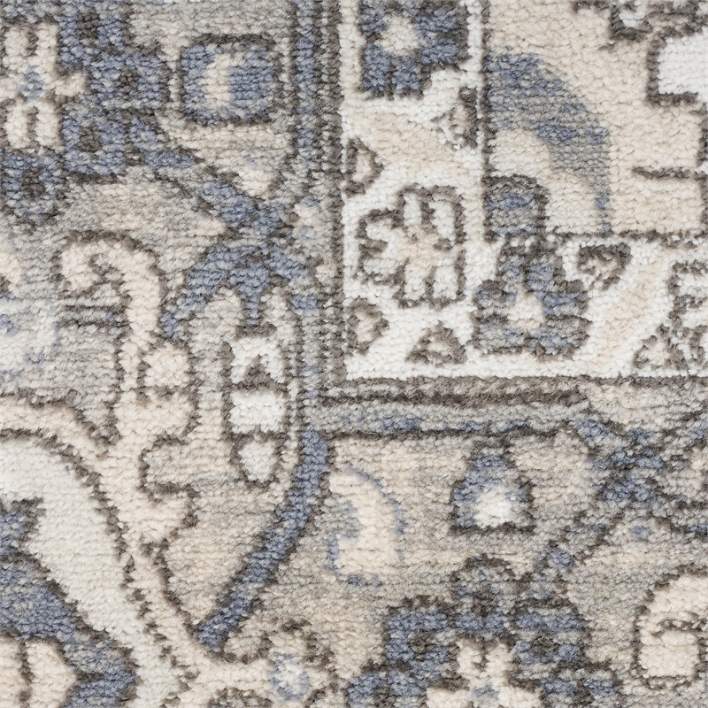Nourison Concerto 8' Runner Ivory Blue Fabric Vintage Area Rug (8' Runner)