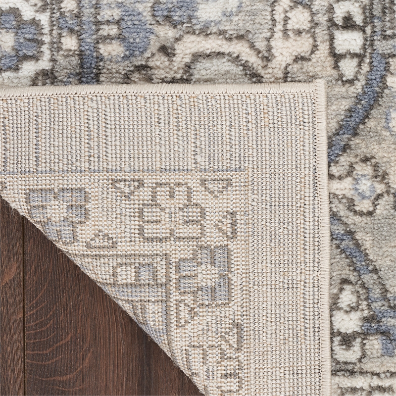 Nourison Concerto 8' Runner Ivory Blue Fabric Vintage Area Rug (8' Runner)