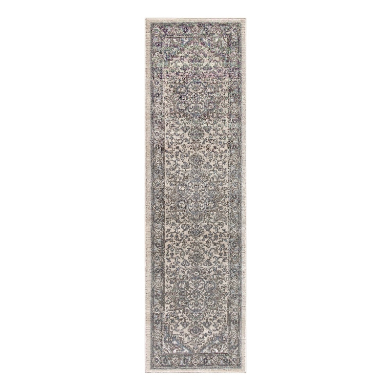 Nourison Concerto 8' Runner Ivory Blue Fabric Vintage Area Rug (8' Runner)