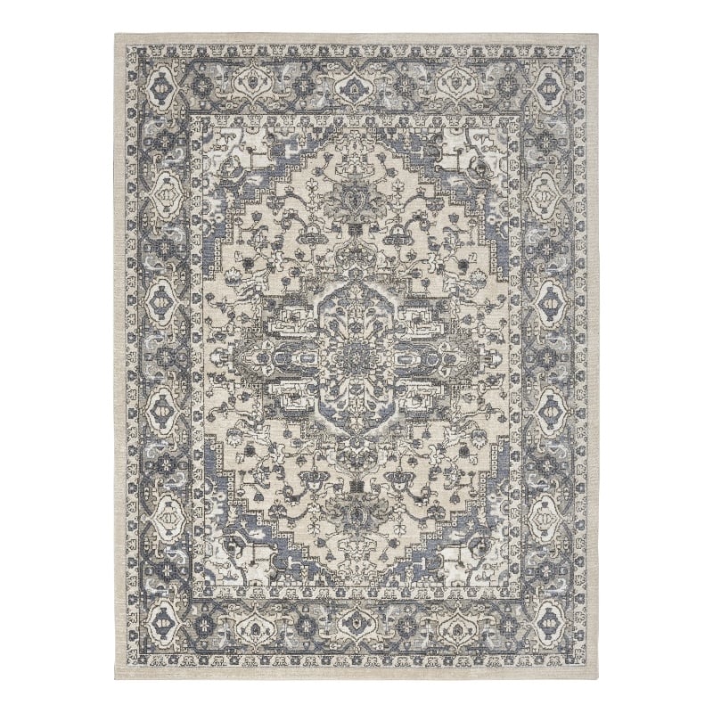 Nourison Concerto 4' x 6' Ivory Blue Fabric Vintage Area Rug (4' x 6')