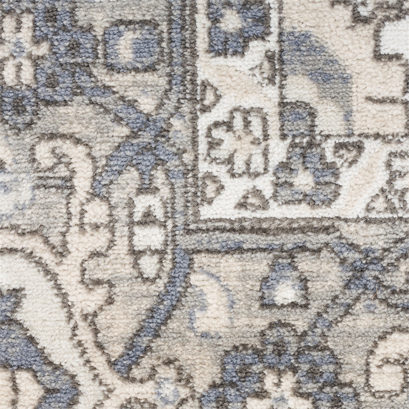 Nourison Concerto 5' x 7' Ivory Blue Fabric Vintage Area Rug (5' x 7')