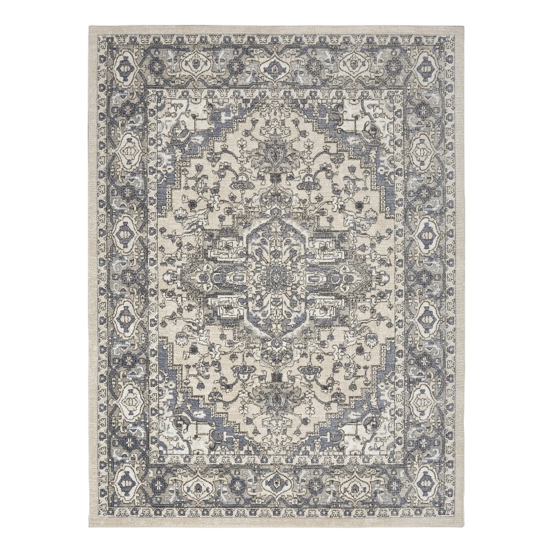 Nourison Concerto 5' x 7' Ivory Blue Fabric Vintage Area Rug (5' x 7')