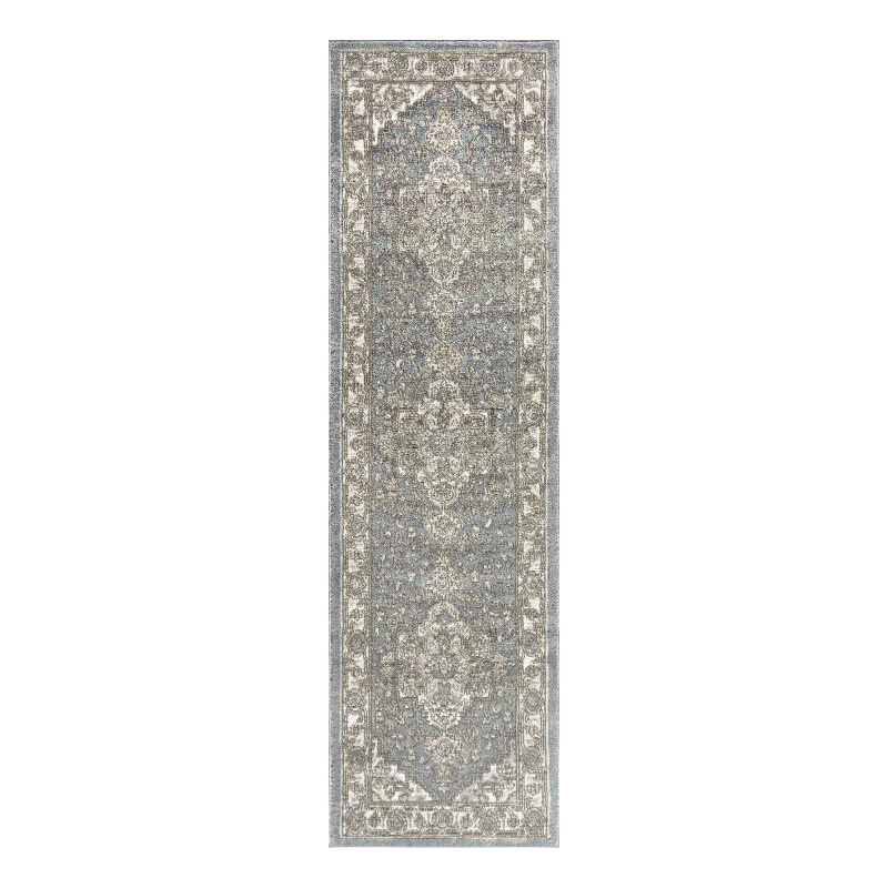 Nourison Concerto 8' Runner Blue Fabric Vintage Area Rug (8' Runner)
