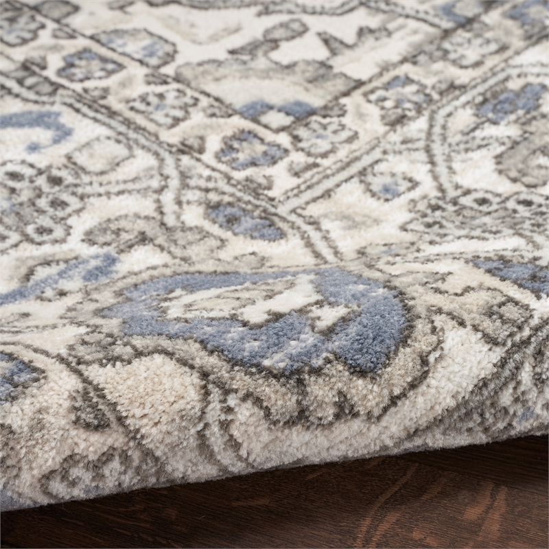 Nourison Concerto 4' x 6' Blue Fabric Vintage Area Rug (4' x 6')