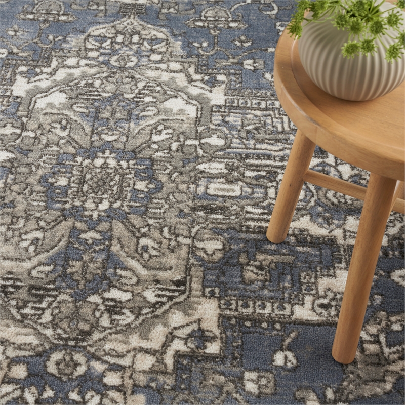 Nourison Concerto 4' x 6' Blue Fabric Vintage Area Rug (4' x 6')