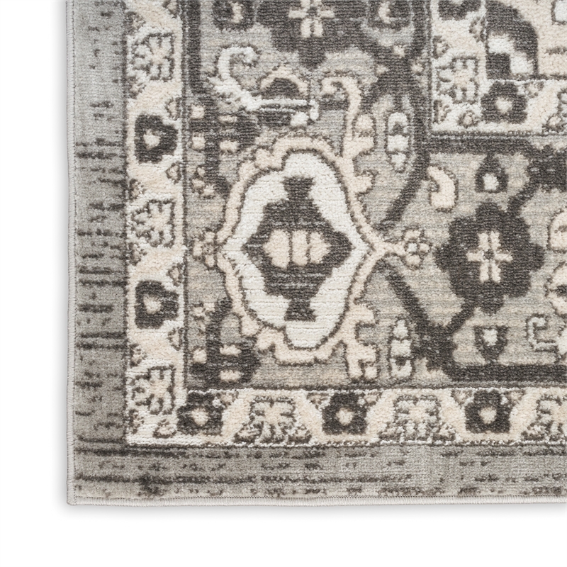 Nourison Concerto 8' Runner Gray Fabric Vintage Area Rug (8' Runner)