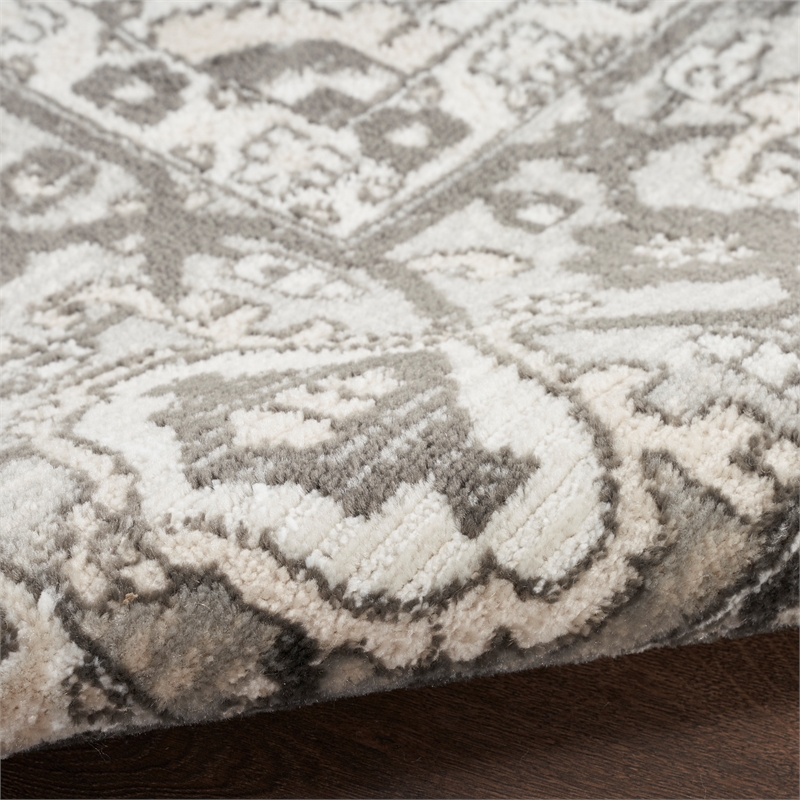 Nourison Concerto 8' Runner Gray Fabric Vintage Area Rug (8' Runner)