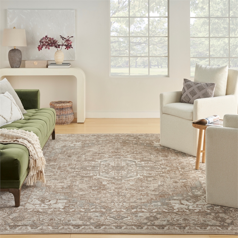Nourison Concerto 5' x 7' Beige Fabric Vintage Area Rug (5' x 7')