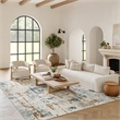 Nourison Concerto 8' x 10' Beige Blue Rust Fabric Modern Area Rug (8' x 10')