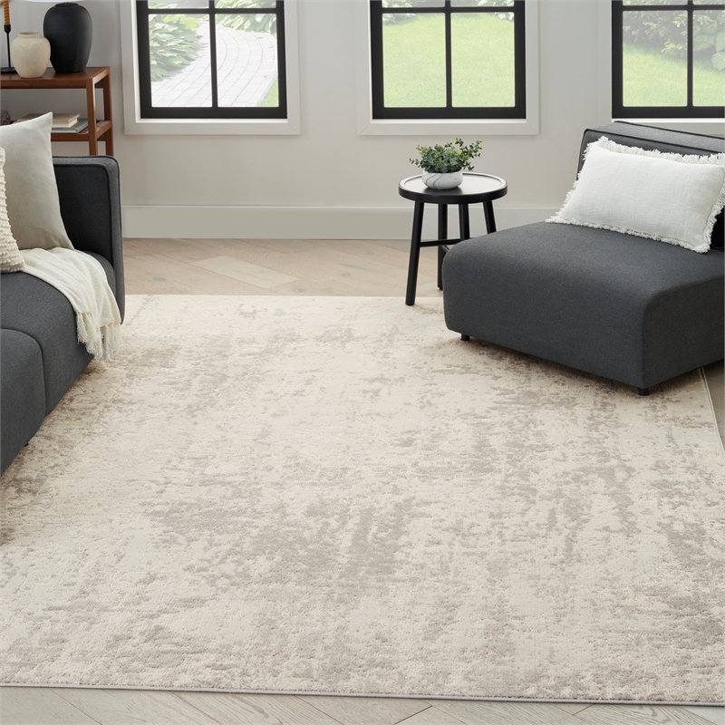 Nourison Concerto 5' x 7' Cream Gray Fabric Modern Area Rug (5' x 7')