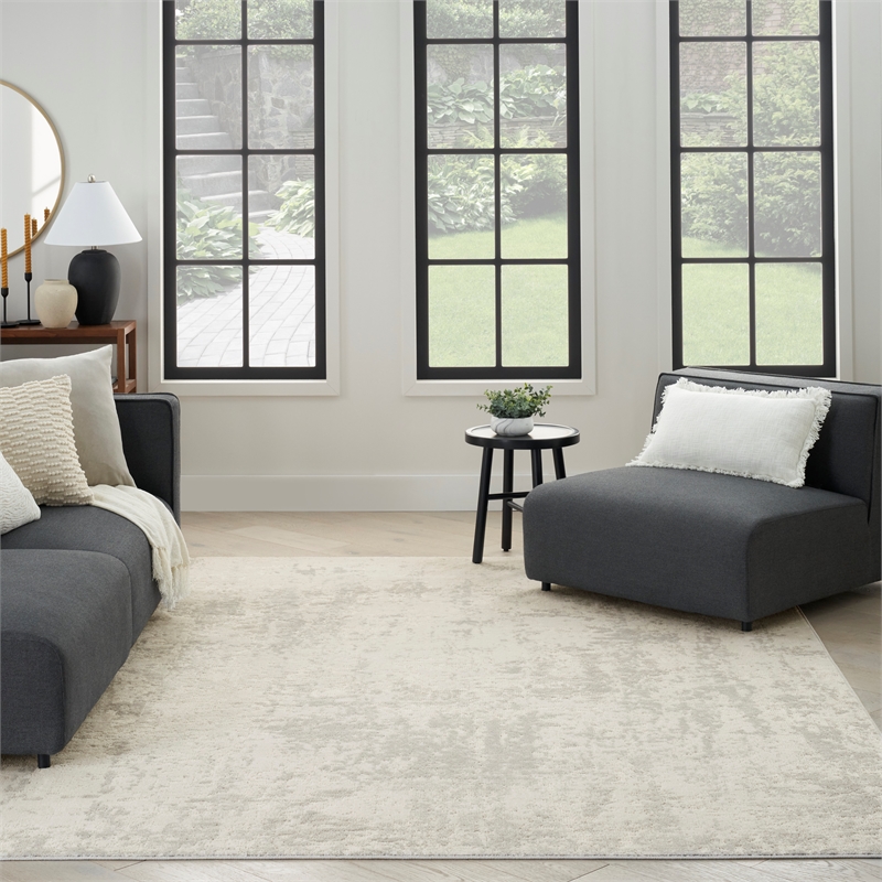 Nourison Concerto 5' x 7' Cream Gray Fabric Modern Area Rug (5' x 7')