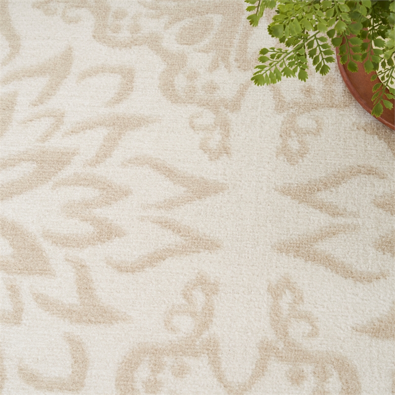 Nourison Jubilant 5' x 7' Ivory Beige Fabric Farmhouse Area Rug (5' x 7')