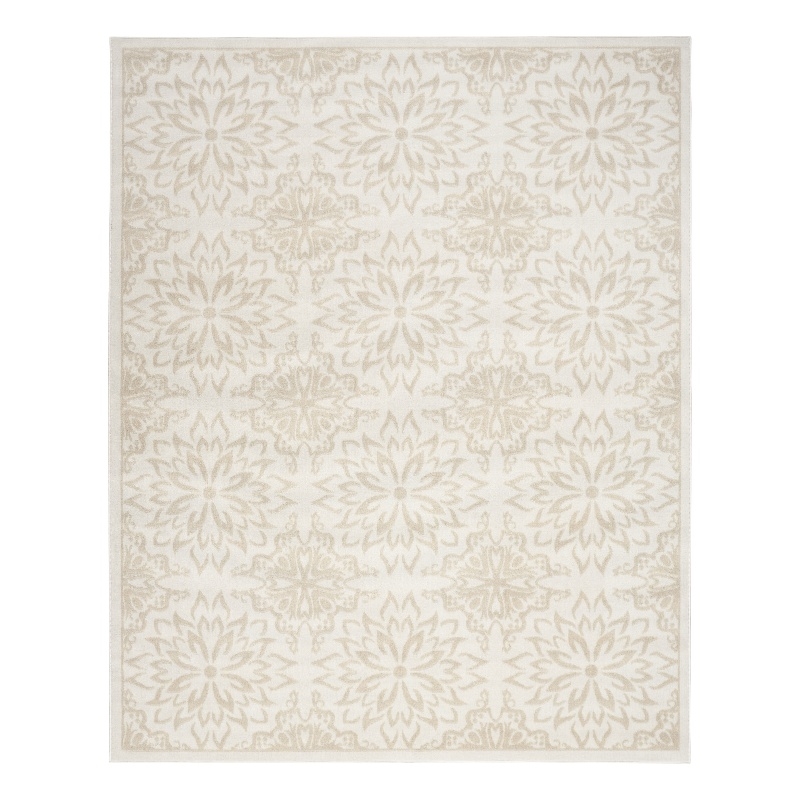 Nourison Jubilant 5' x 7' Ivory Beige Fabric Farmhouse Area Rug (5' x 7')