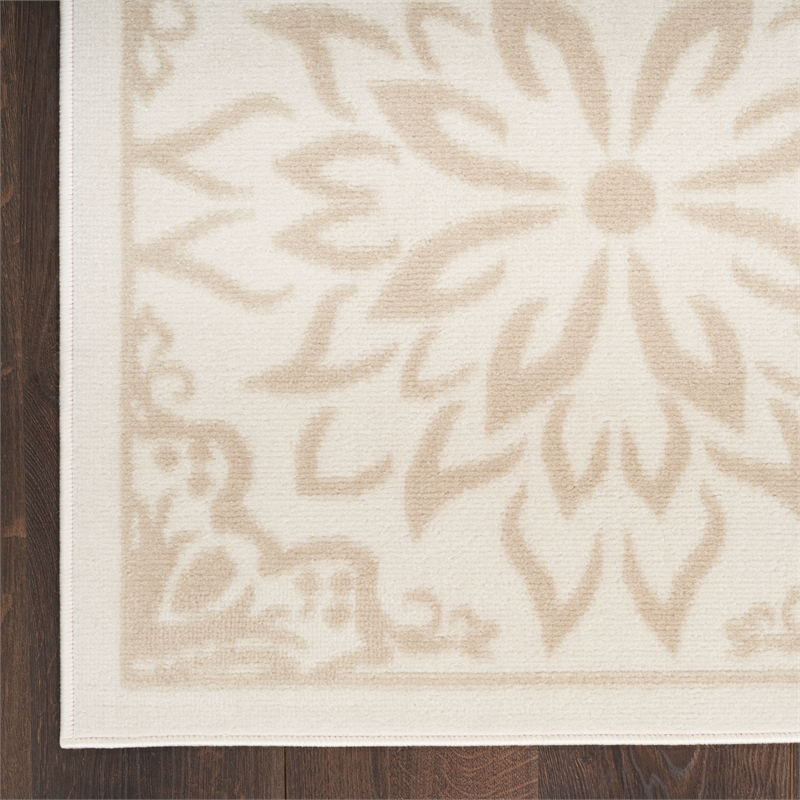 Nourison Jubilant 8' x 10' Ivory Beige Fabric Farmhouse Area Rug (8' x 10')