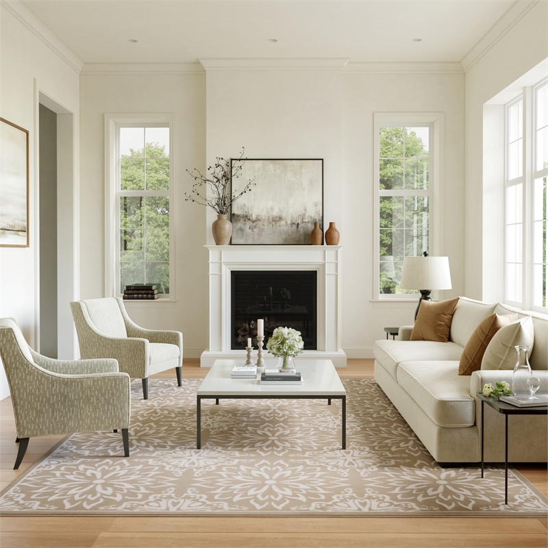 Nourison Jubilant 8' x 10' Taupe Fabric Farmhouse Area Rug (8' x 10')